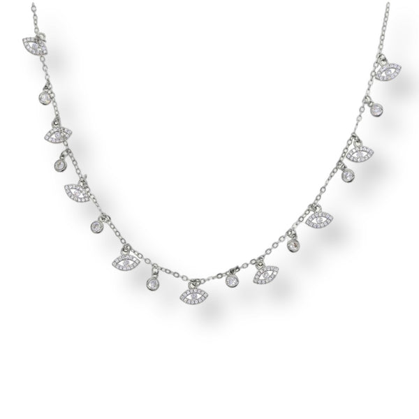 Penny Necklace - Silver/Crystal