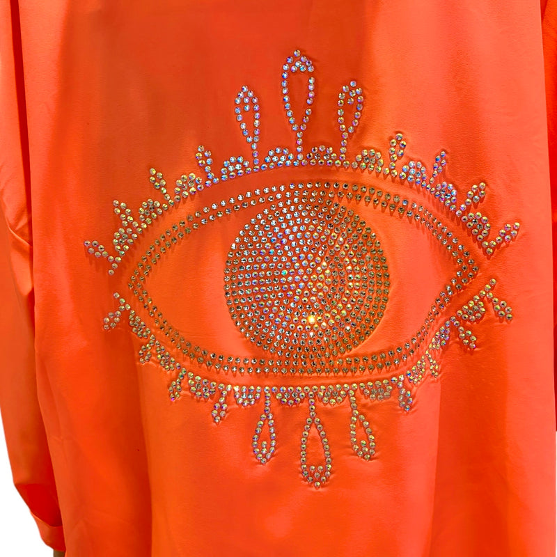 Evil Eye AB Crystal shirt - Orange