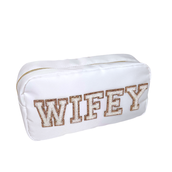 White Medium Pouch - WIFEY