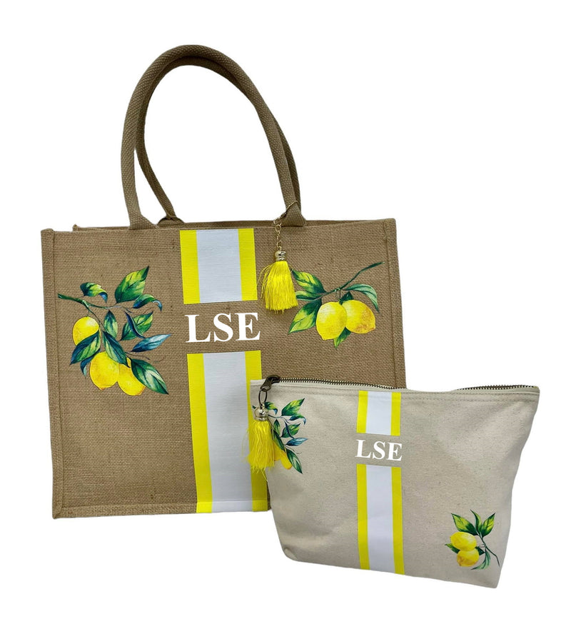 Capri Lemon Personalised Gift Set Tote Bag
