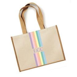 image 1 of Rainbow Large Canvas Personalised Tote Bag