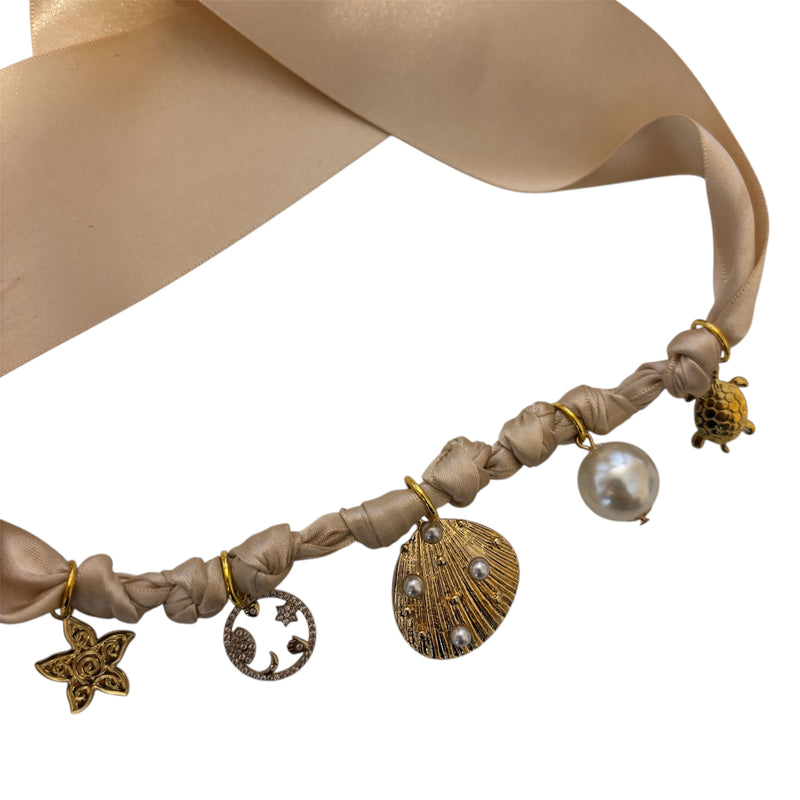 TLB Charm Necklace Satin - Shelll Pearl