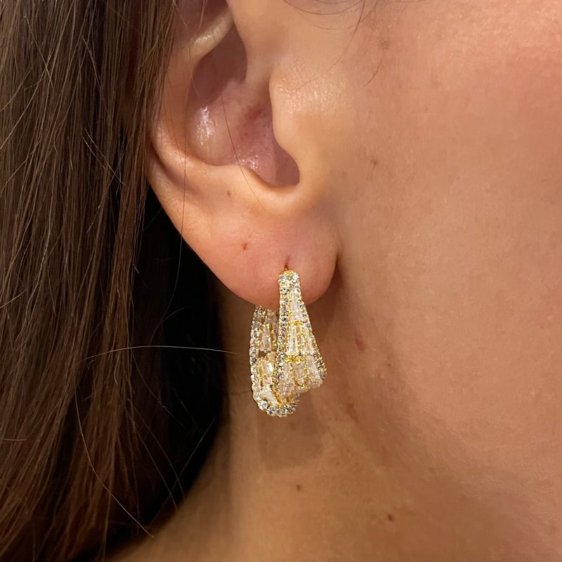 Ellie Earrings - Gold Crystal