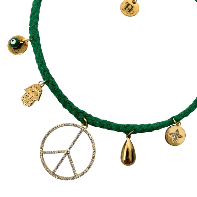 TLB Charm Necklace - Jade Green