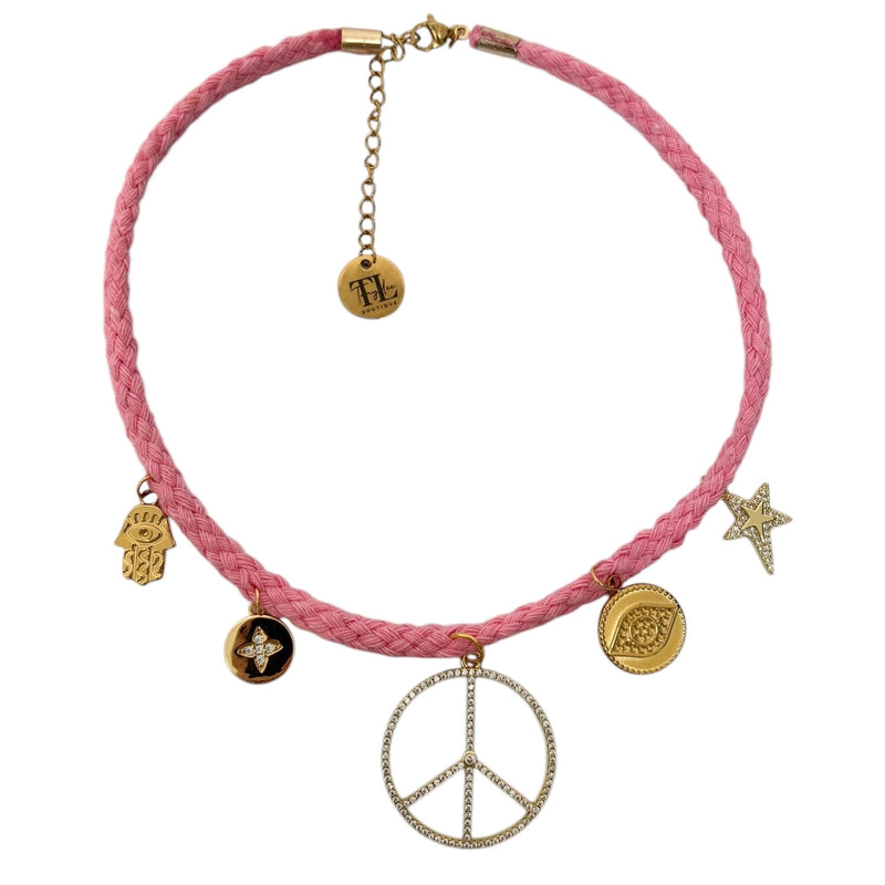 TLB Charm Necklace - Skyla Pink