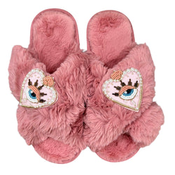 LHeart Lucky Eye Crystal Slippers - Pink