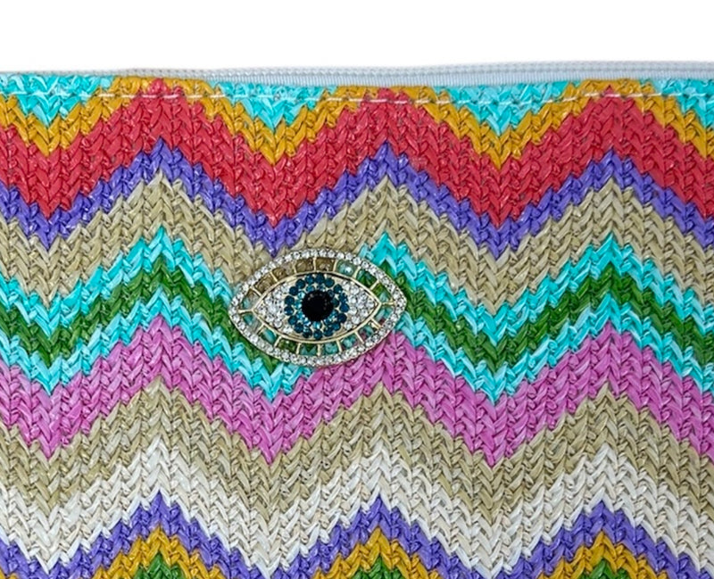 Eye Raffia Clutch Bag - Sisi