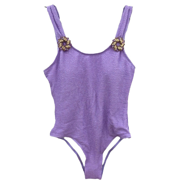 TLB Crinkle Swimsuit - Lilac Crystal