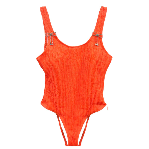 TLB Crinkle Swimsuit - Orange Crystal
