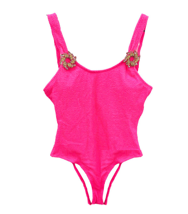 TLB Crinkle Swimsuit - Pink Crystal