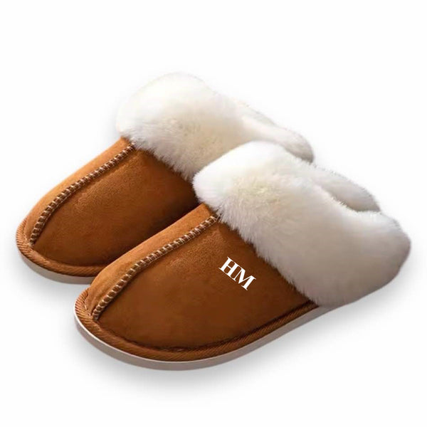 THEA Faux Fur Slippers - Dark Tan