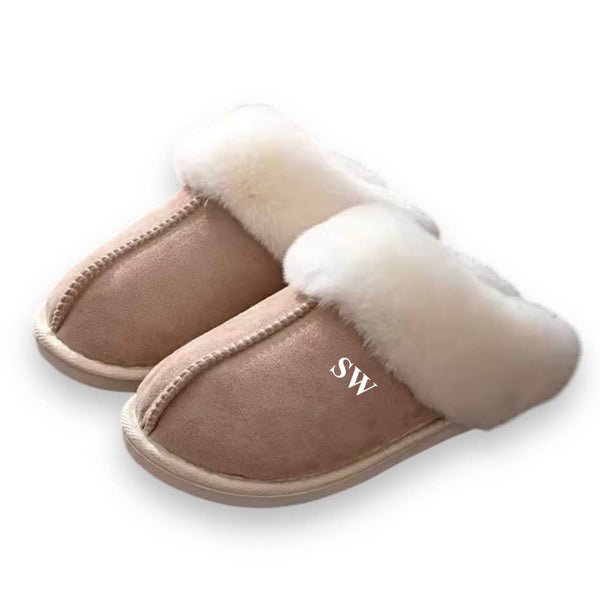 THEA Faux Fur Slippers - Tan