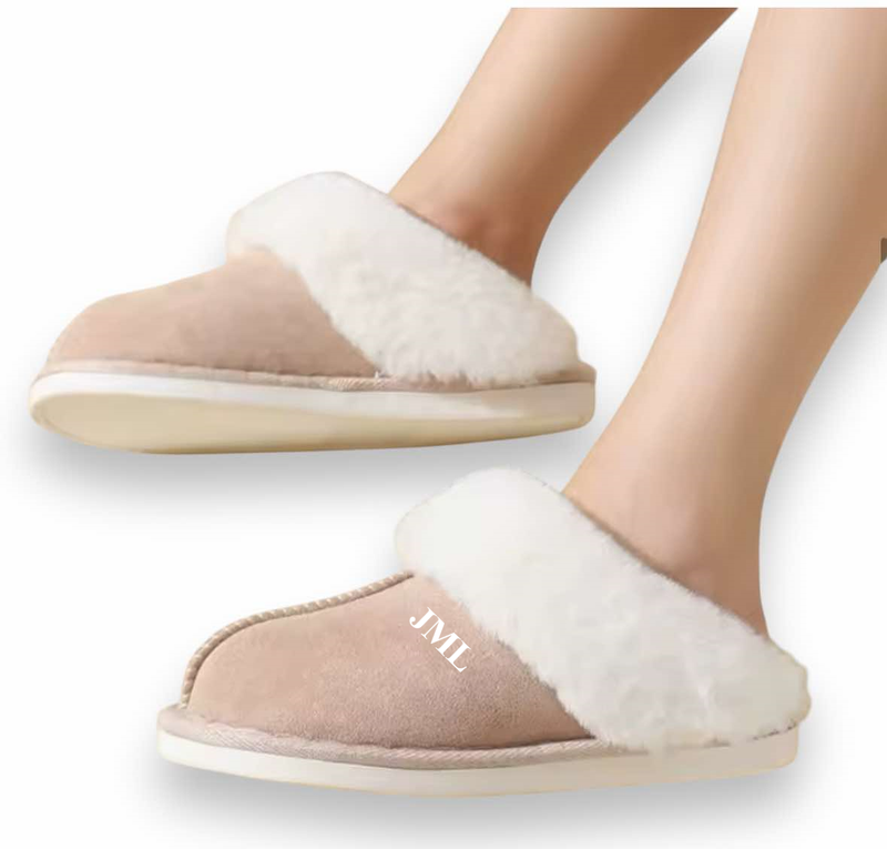 THEA Faux Fur Slippers - Tan