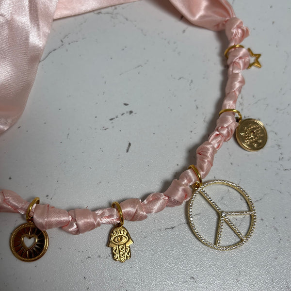 TLB Charm Necklace Satin - Pale Pink