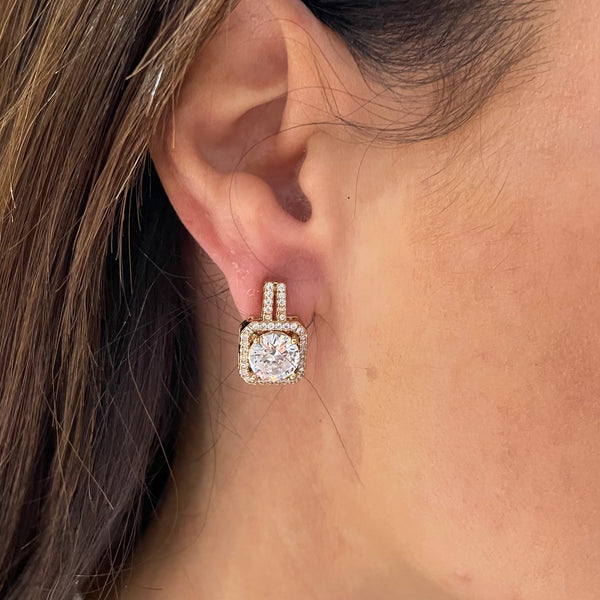 Lena Earrings - Gold Crystal
