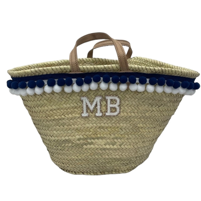 Personalised Pom Pom Basket - Navy