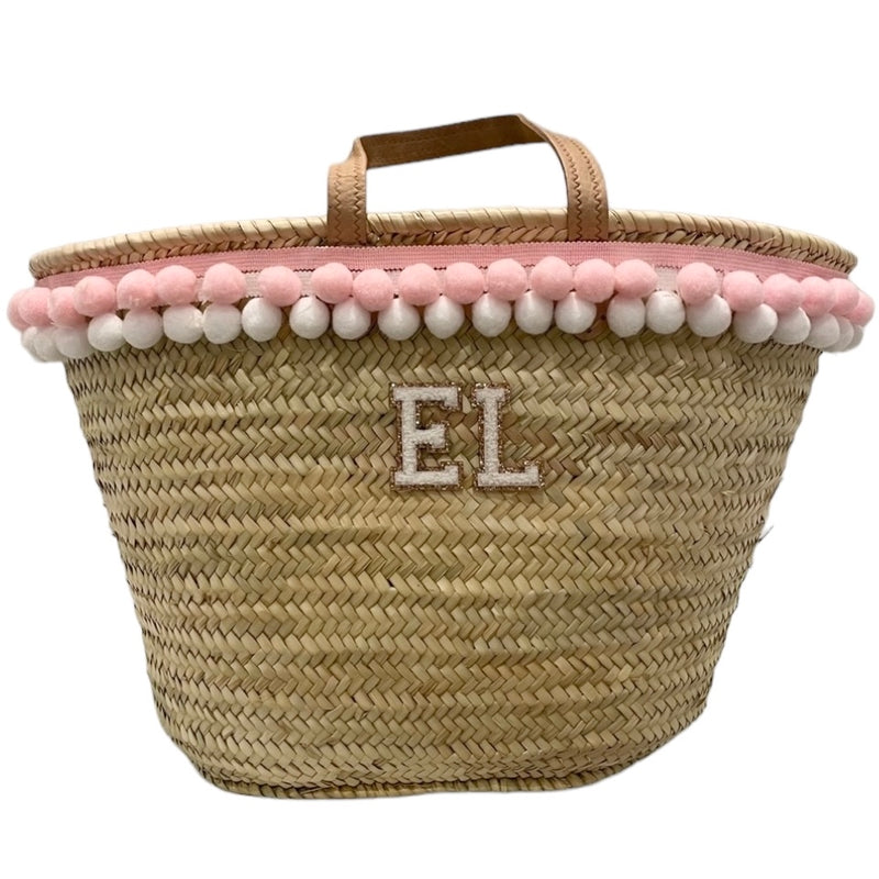 Personalised Pom Pom Basket - Pale Pink