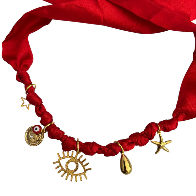 TLB Charm Necklace Satin - Eye Red