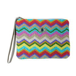 Eye Raffia Clutch Bag - Sisi