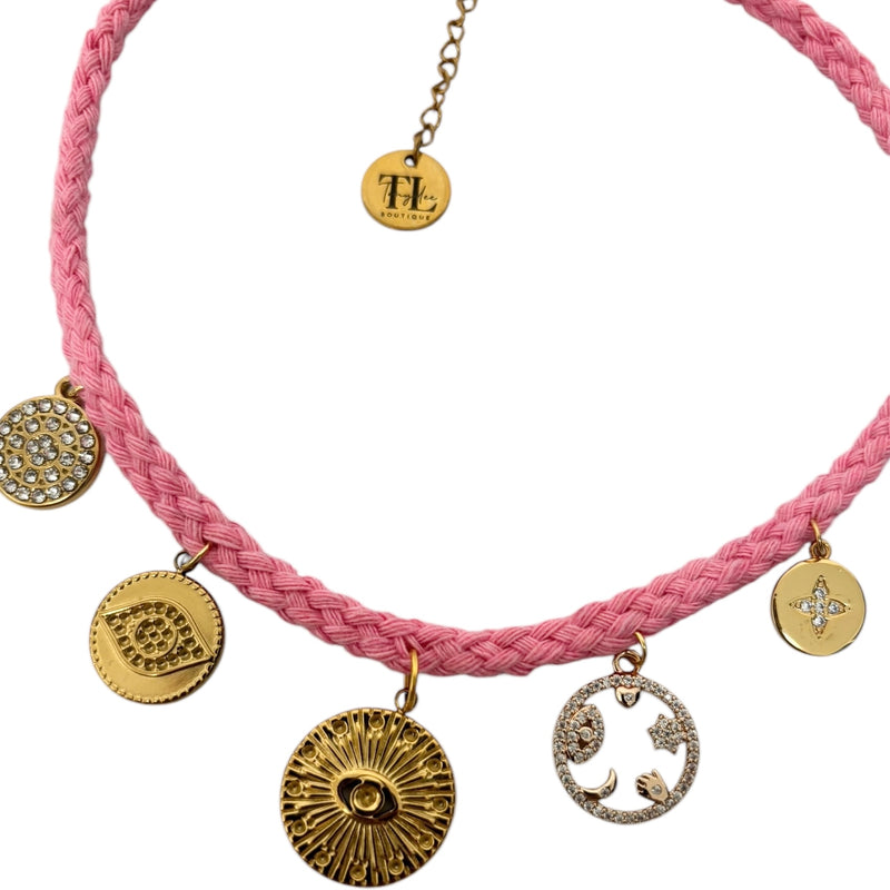 TLB Charm Necklace - Ava Pink