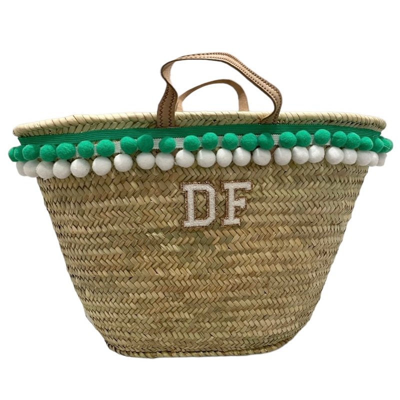 Personalised Pom Pom Basket - Green