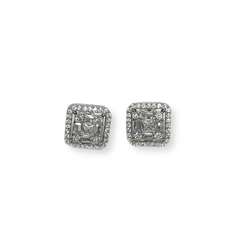 Tasha Earrings - Silver Crystal