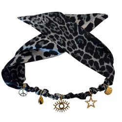 TLB Charm Necklace Satin - Eye Black Leopard