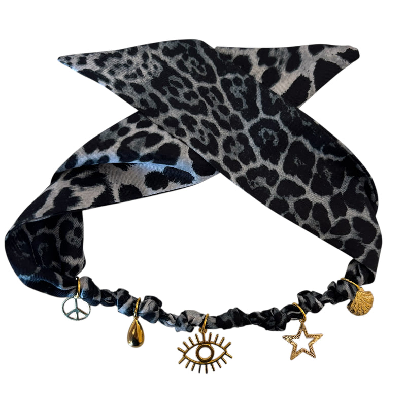 TLB Charm Necklace Satin - Eye Black Leopard
