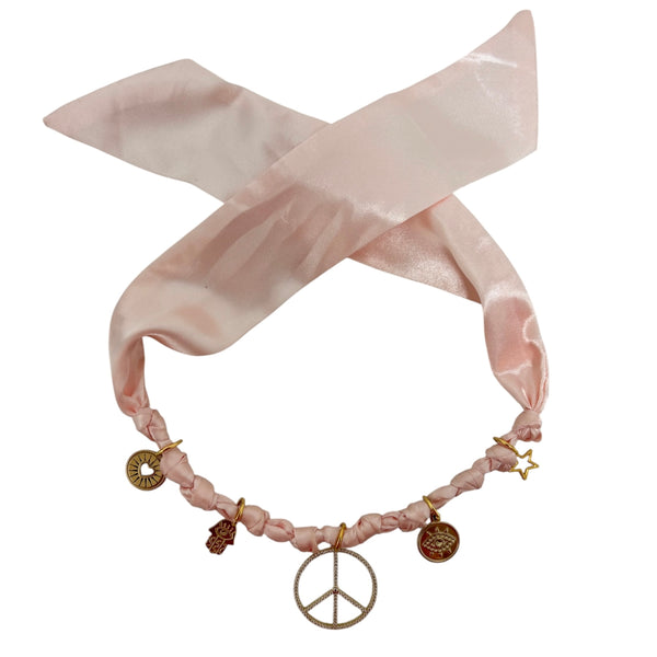 TLB Charm Necklace Satin - Pale Pink