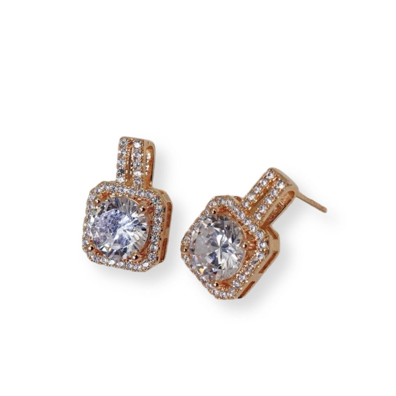 Lena Earrings - Gold Crystal