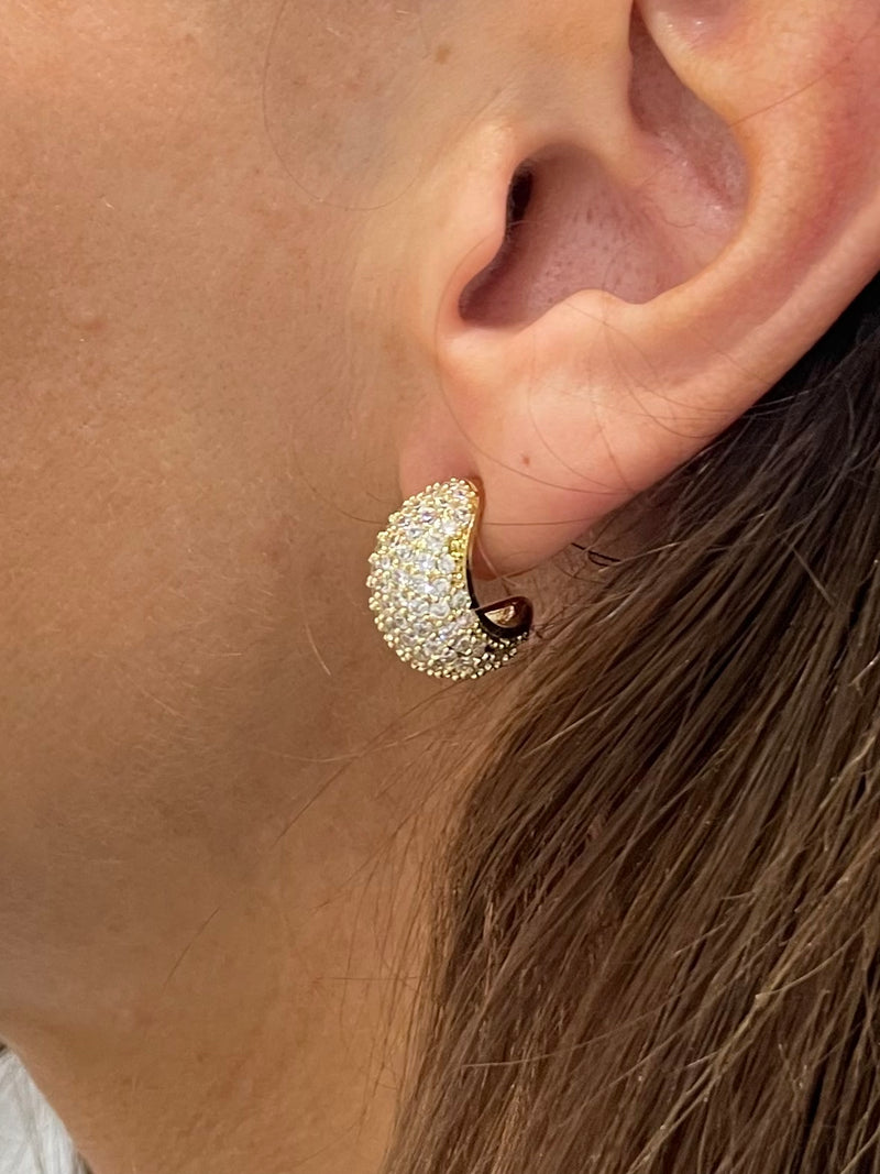 Lottie Earrings - Gold Crystal