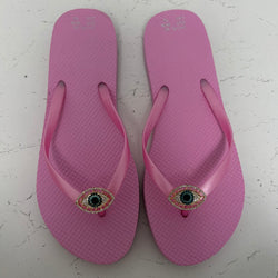 Evil Eye Flip Flops - Pink