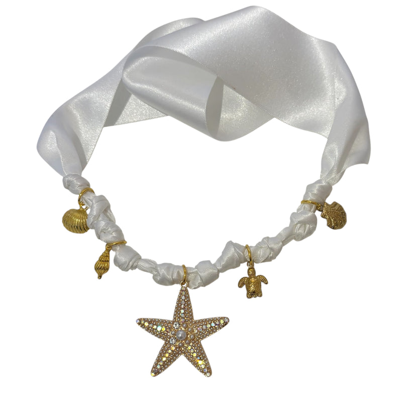 TLB Charm Necklace Satin - Starfish White