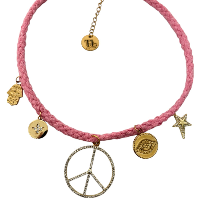 TLB Charm Necklace - Skyla Pink