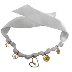 TLB Charm Necklace Satin - Heart White