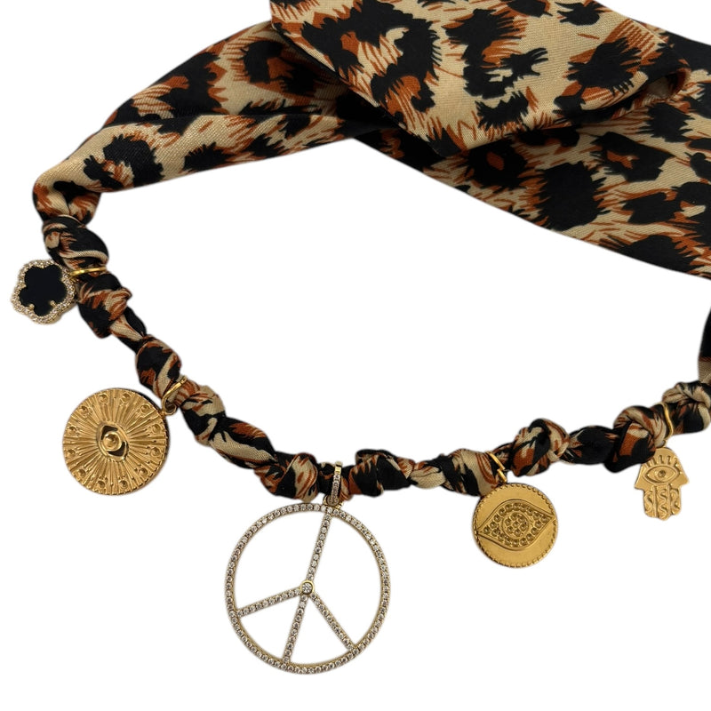 TLB Charm Necklace Satin - Lara Leopard