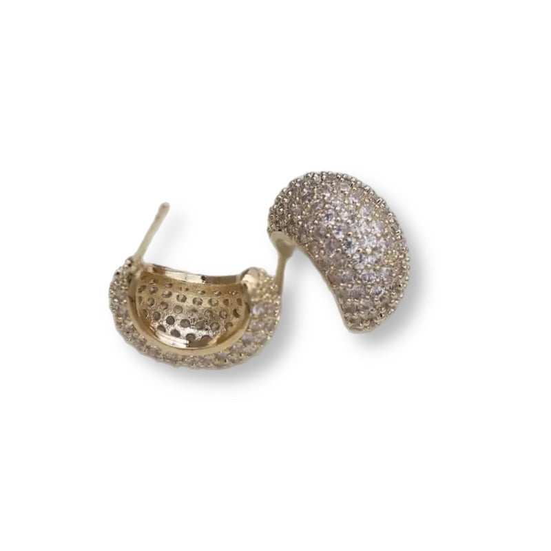 Lottie Earrings - Gold Crystal