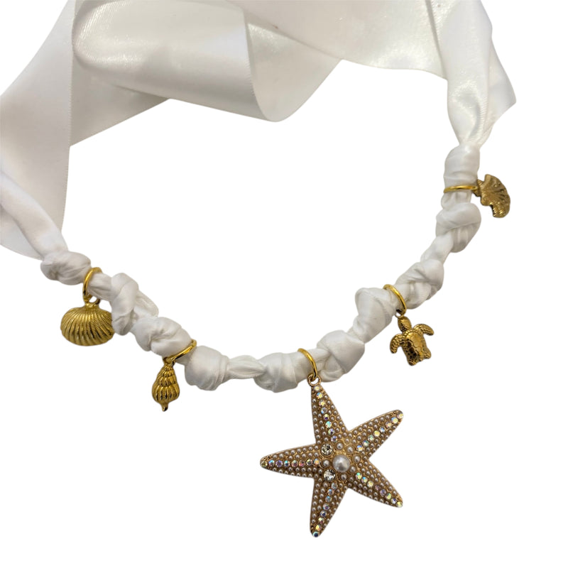 TLB Charm Necklace Satin - Starfish White