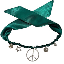 TLB Charm Necklace Satin - Silver Green