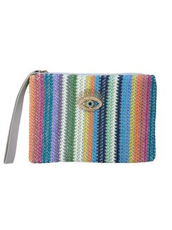 Eye Raffia Clutch Bag - Juno