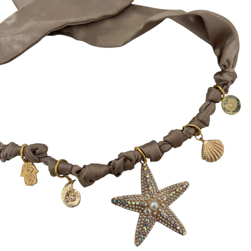 TLB Charm Necklace Satin - Starfish Crystal
