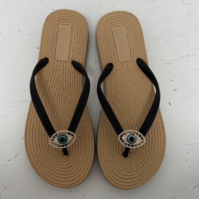 Evil Eye Flip Flops - Two Tone size 3-4