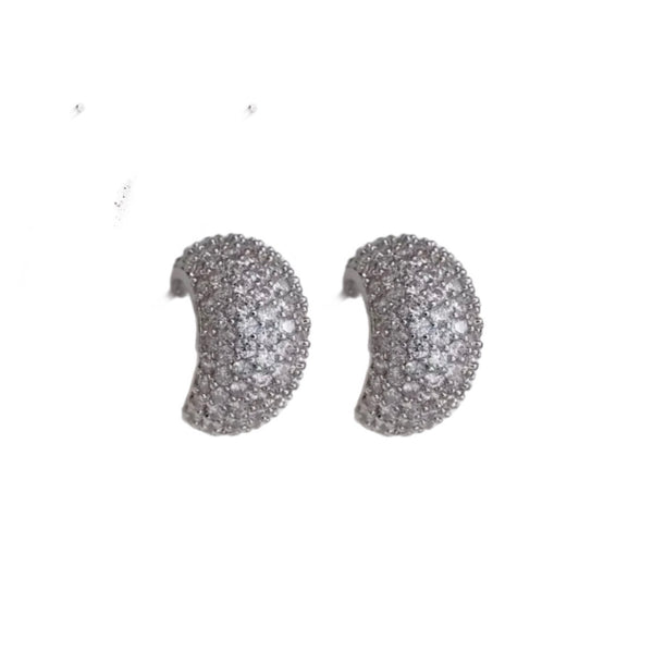 Lottie Earrings - Silver Crystal
