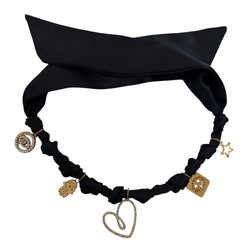 TLB Charm Necklace Satin - Heart Black