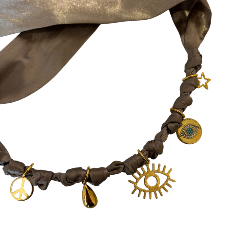 TLB Charm Necklace Satin - Eye Gold