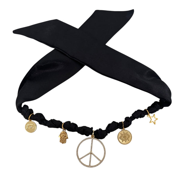 PRE ORDER TLB Charm Necklace Satin - Luna Black