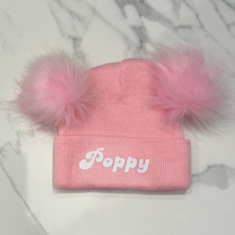 Personalised Pom Pom Hat - Pink