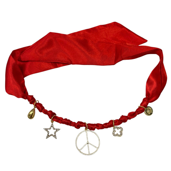 TLB Charm Necklace Satin - Peace Red