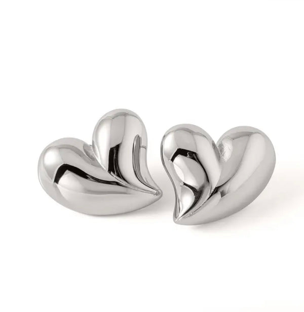 Heart Earrings - Silver