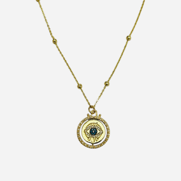 TLB Spinner Lucky Eye Necklace - Gold